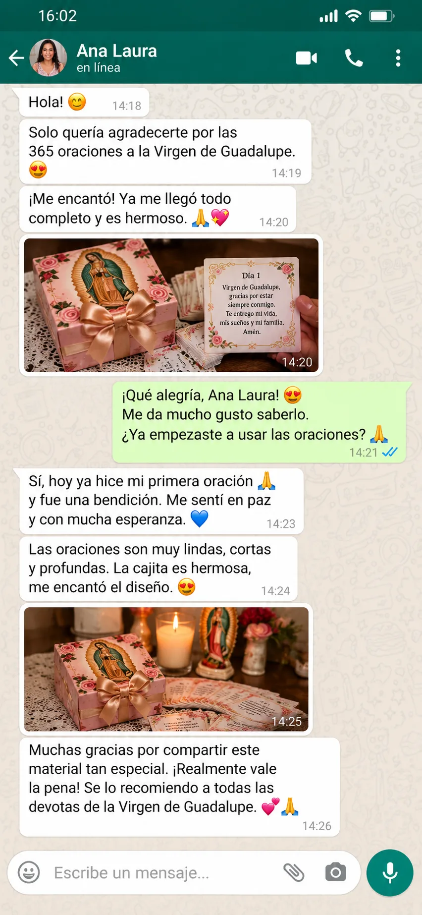Testimonio sobre las oraciones a la Virgen de Guadalupe